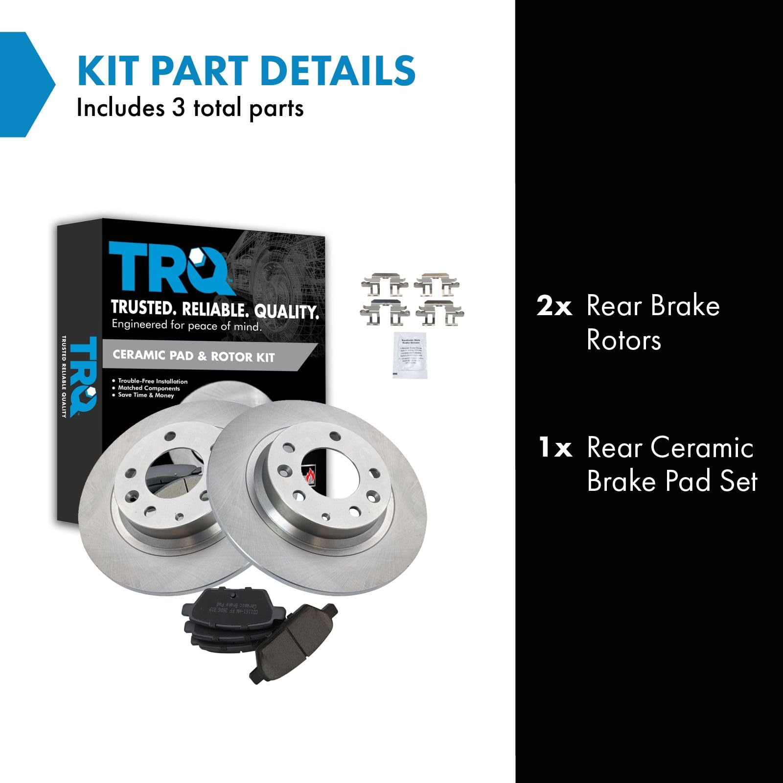 Trq Rear Brake Pad & Rotor Kit Brake Pads Brake Rotor Ceramic Compatible With 2006-2012 Ford Fusion 2007-2012 Lincoln Mkz 2006 Z