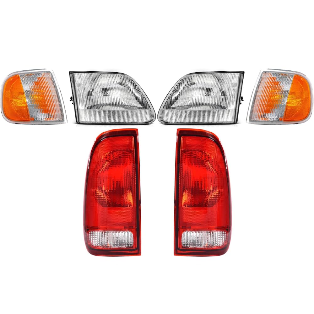 EPIC LIGHTING OE Spec-A Halogen Replacement Headlights Signal Tail Lights Compatible with FORD 97-03 F-150 97-99 F-250-6-Piece C