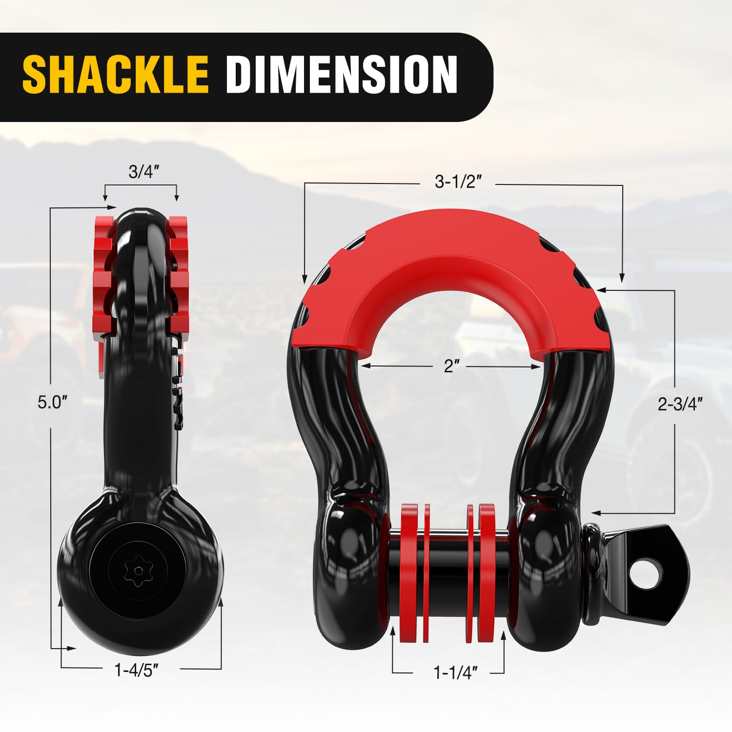 Nilight 3'' x 20' Recovery Tow Strap Kit with 2Pcs 3/4'' Anti-Theft D-Ring Shackles and Storage Bag Tow Rope for Car Truck SUV A