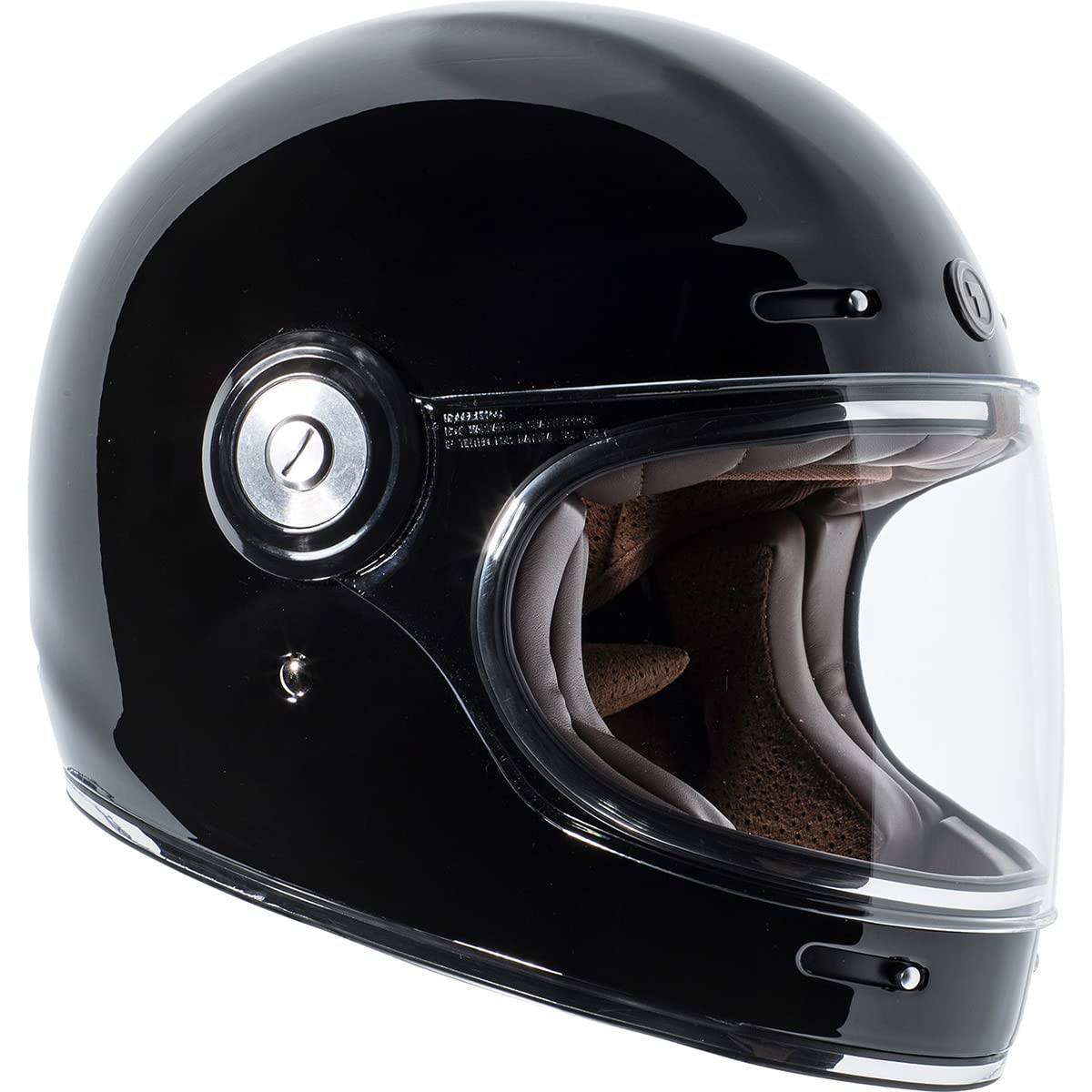 Torc T1 Unisex-Adult Retro Full Face Motorcycle Helmet (Gloss Black, X-Small)
