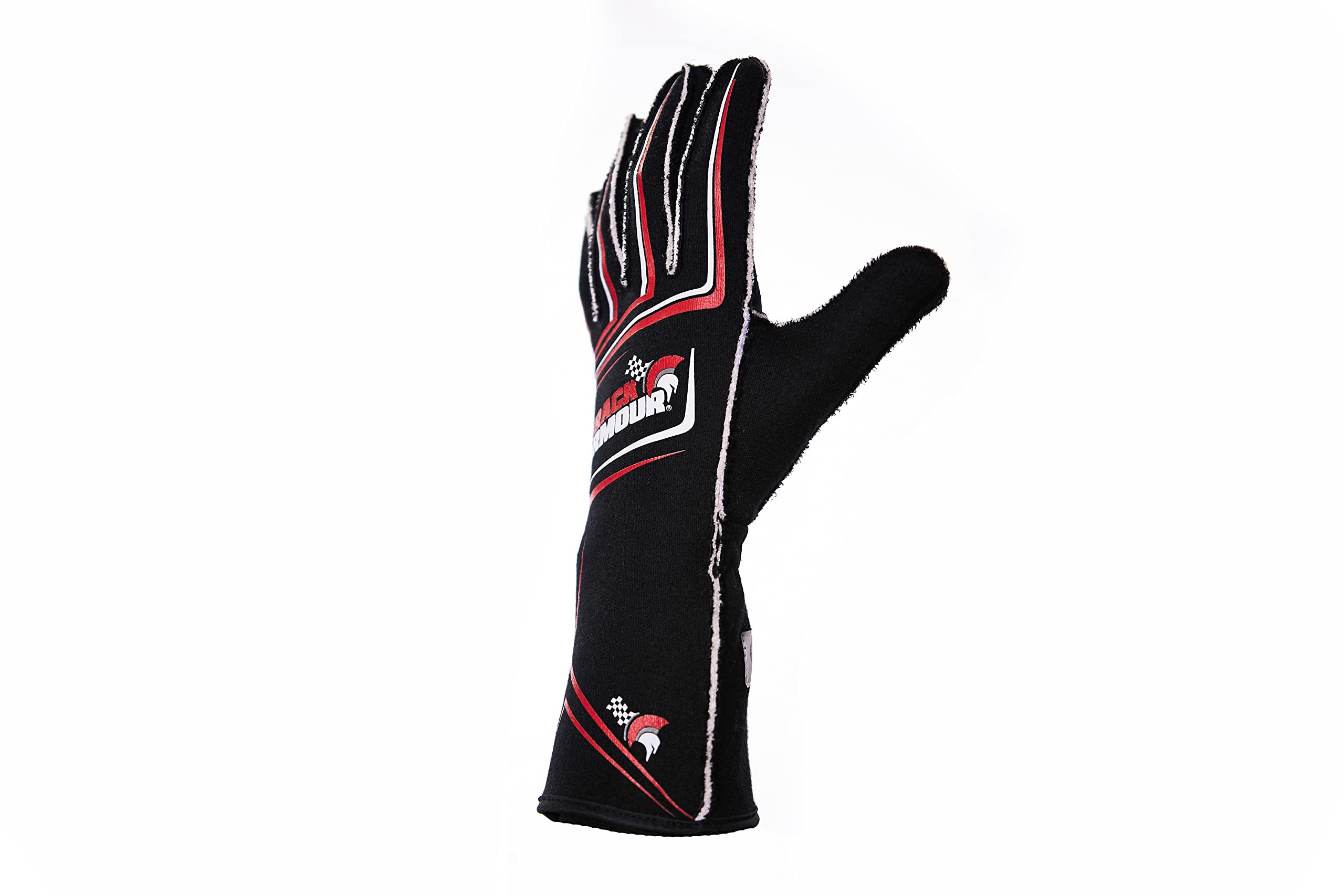 TRACK ARMOUR Series 4 Racing Glove SFI 3.3/5, Medium, Nomex Fabric, Black, Model TAS4RG-M, Silicon Grip