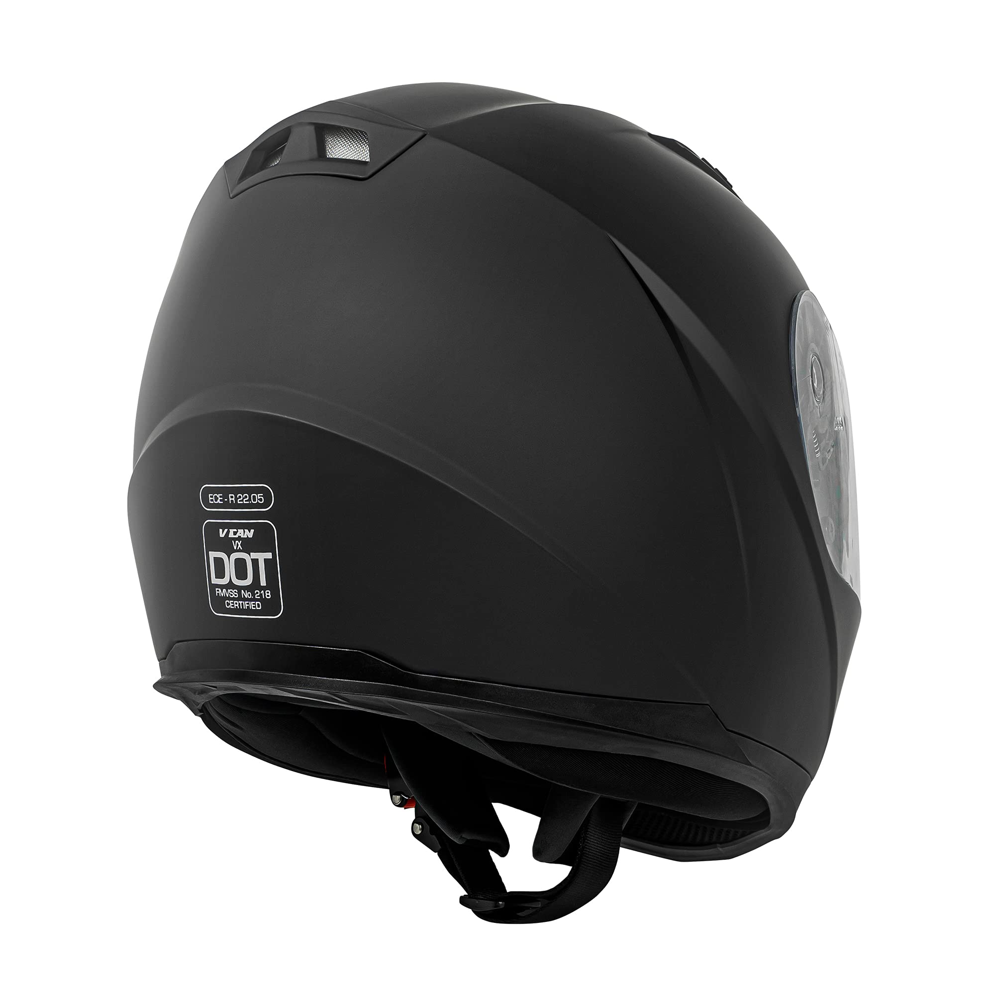 VCAN VX Full Face Motorcycle Helmet - Matte Black, Medium, DOT Approved, Lightweight with Extra Tinted Visor