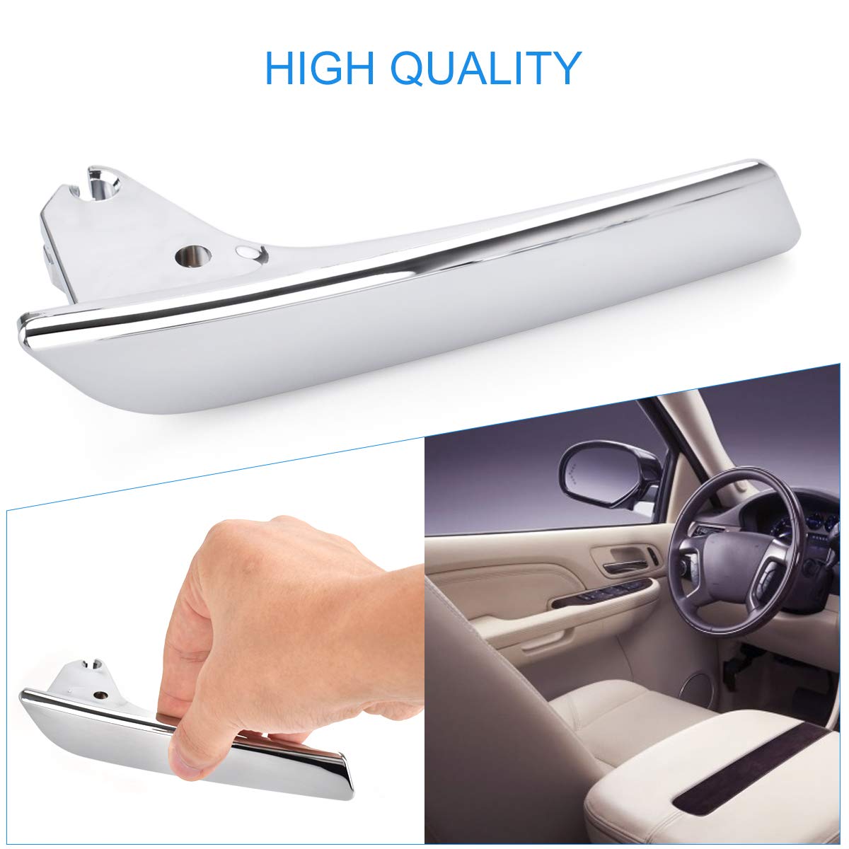 FAERSI Pair Interior Door Handles Driver & Passenger Side Fits for 2007 2008 2009 2010 2011 2012 2013 2014 Chevy Silverado Tahoe