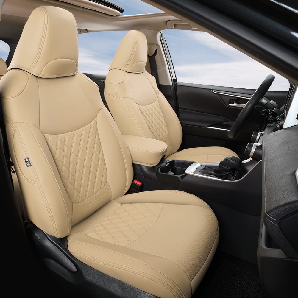 Giant Panda Pu Leather Car Seat Covers Full Set Custom Fit For 2019 2020 2021 2022 2023 2024 2024 Toyota Rav4 Le, Xle, Xle Premi