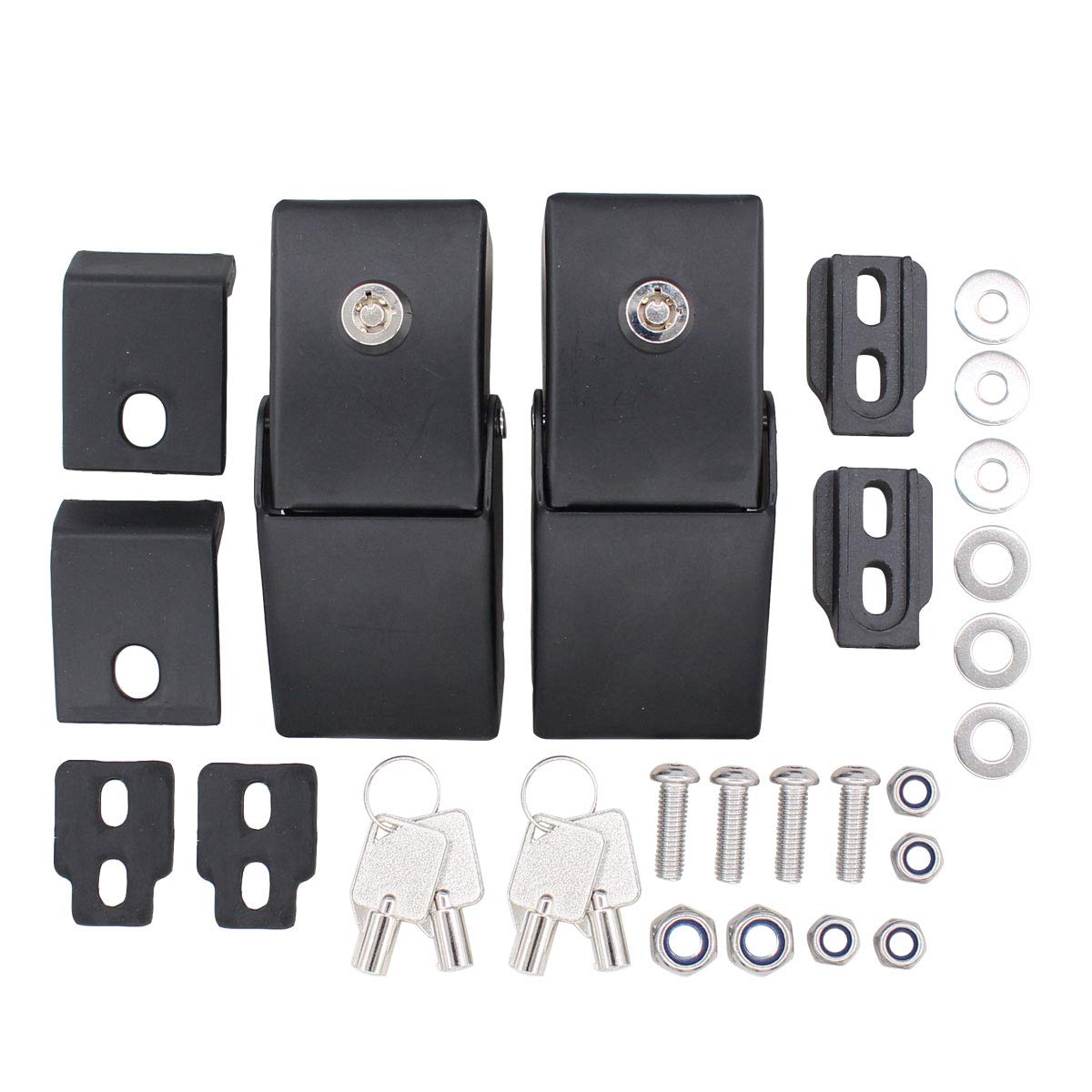 NewYall Pair Black Hood Latch Catch Lock Accessories Kit for Jeep Wrangler JK JKU 2007-2018 JL JLU Gladiator JT 2018-2024 Exteri