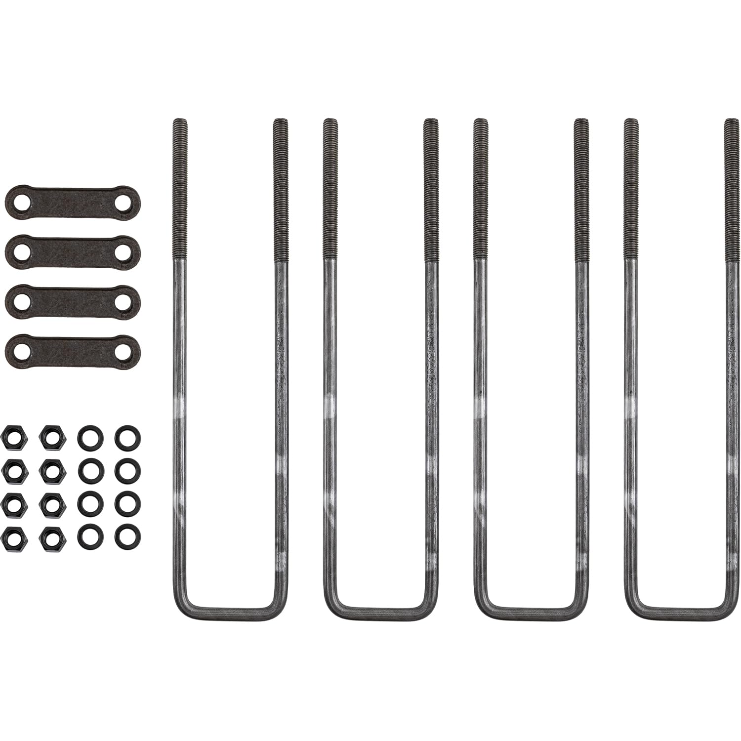 Buyers Products Ub623522 22'' Square Bend U-Bolt Kit, 4 Complete U Bolt Kits, 5/8'' Bolt, 1/2'' X 4 1/4'' Tie Bars, Grade 5 Equi