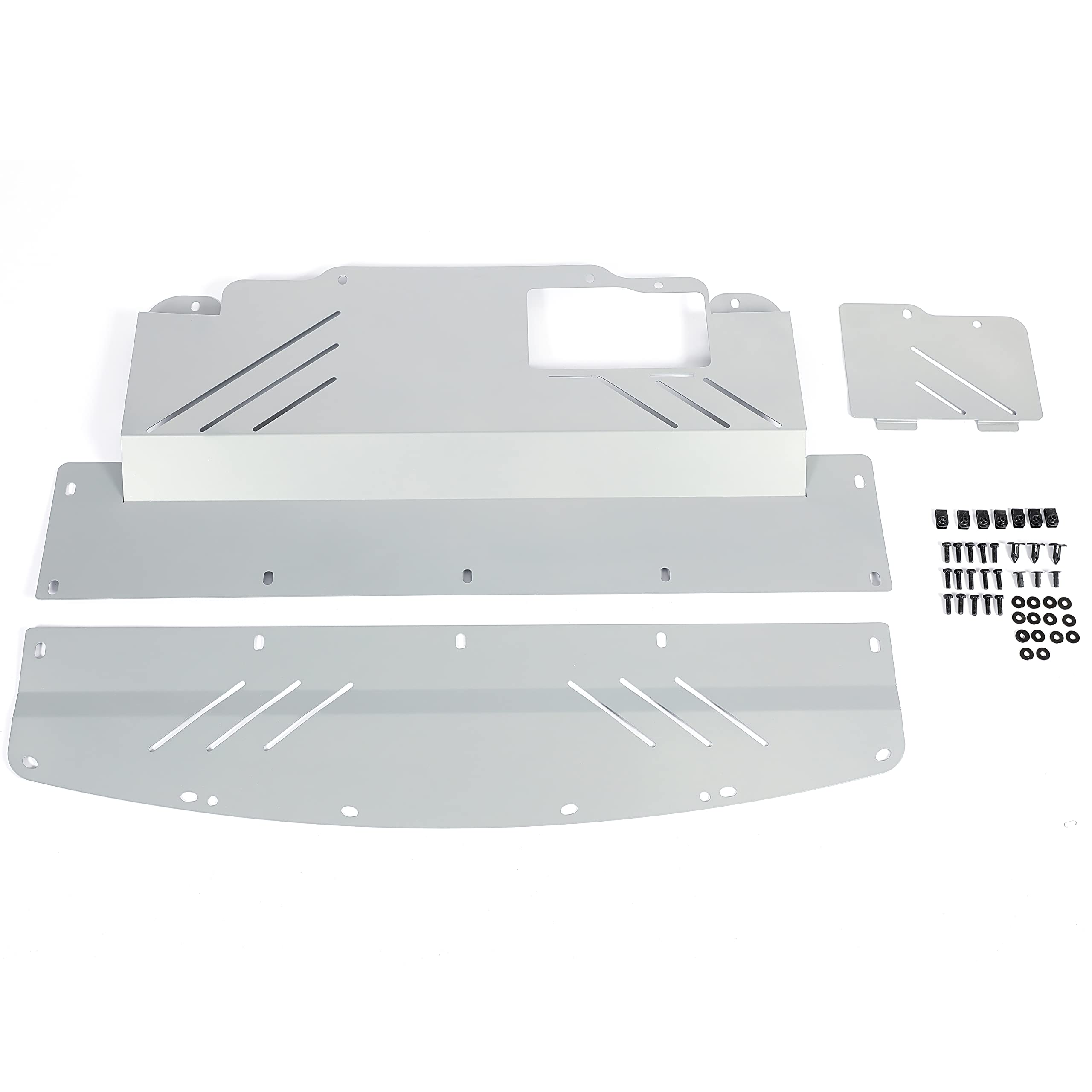 Kojem Engine Splash Shield Guard for Infiniti G35/G37/Q40/Q60 & Nissan 370Z, Silvery Aluminum, Model LYAM-650, RWD Only
