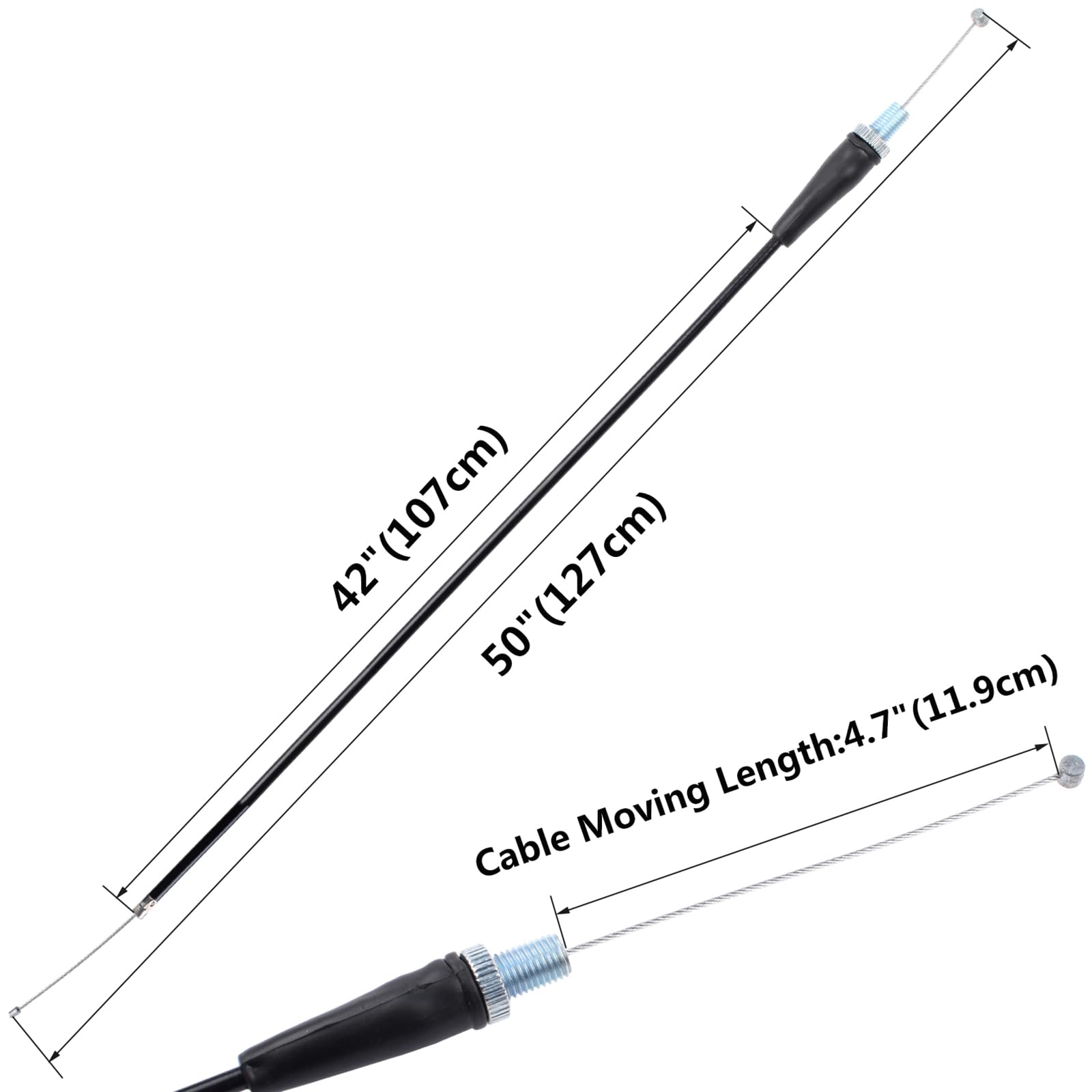Heymaillc 50    Mini Bike Throttle Cable for 50cc 150cc 250cc Mini Bike ATV Quad Pit Bike Dirt Bike Parts (Black)