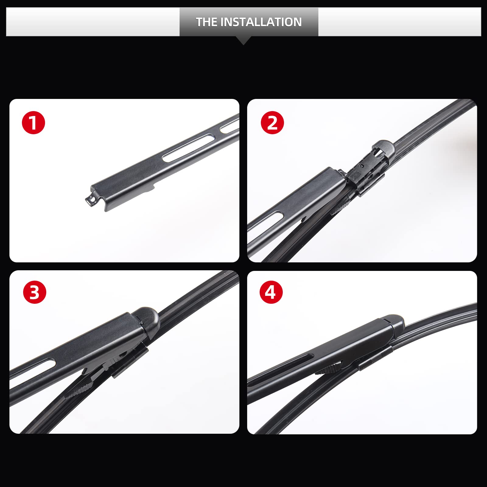 Gardimu Front And Rear Windshield Wiper Blades, 3 Pcs Front And Back Windshield Wipers Blades Replacement For Ford Escape 2008-2