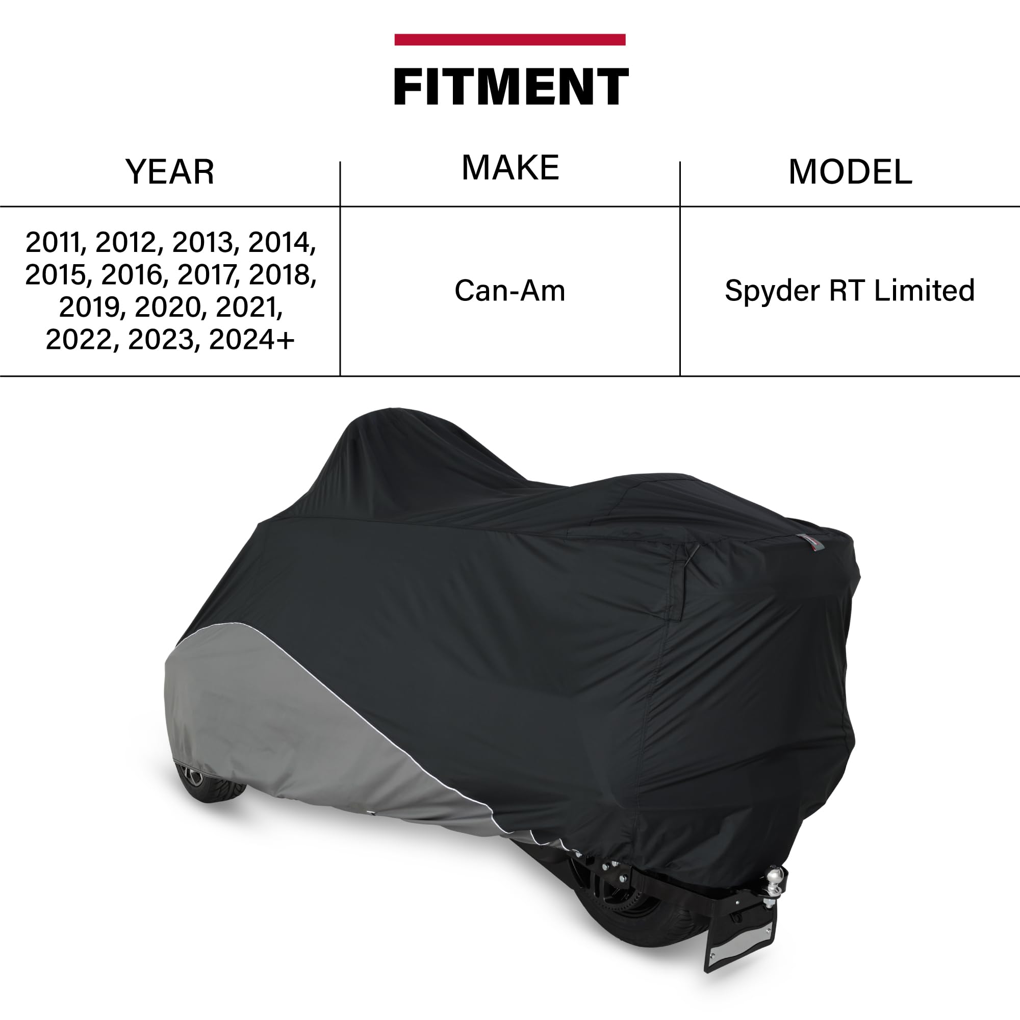 Ultragard Custom-Fit Can-Am Spyder Rt Cover 2020+ - Uv-Stable, Weather-Resistant Black/Charcoal Polyester With Softtek Windshiel