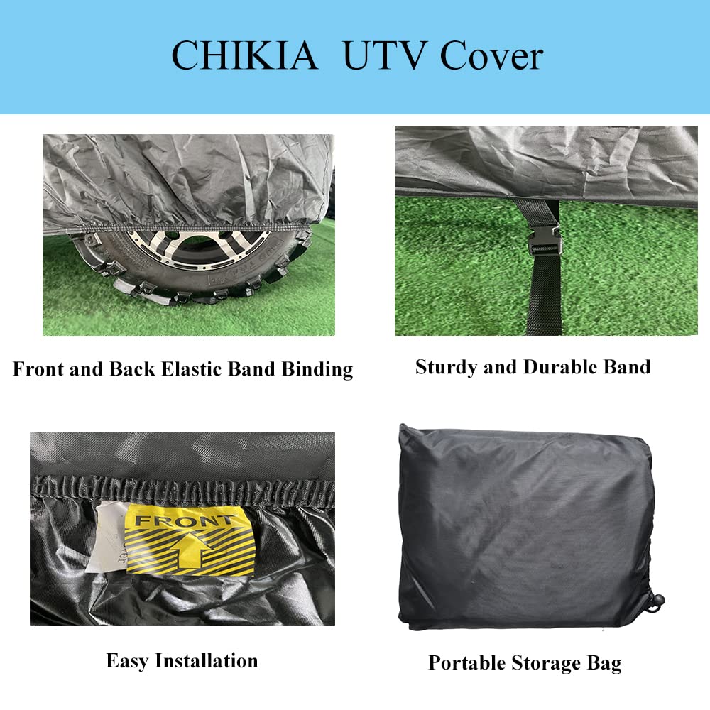 Chikia 420D Heavy Duty Utv Cover Waterproof For Hisun 400 450 500 550 700 750 Axis Massimo Tboss,Coleman,Cfmoto Uforce Zforce,Ya