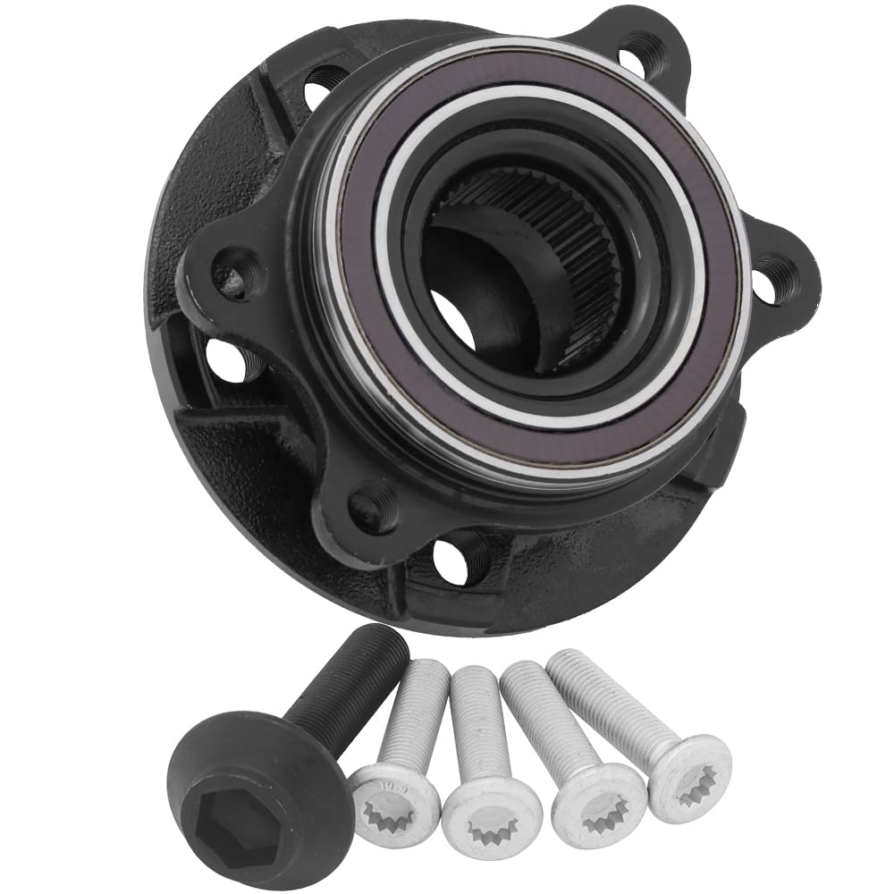 QJZ BR930817K - E-Coated Corrosion Protection Pre-Assembled Wheel Hub Bearing Assembly Compatible with [Audi] A Series, S Series