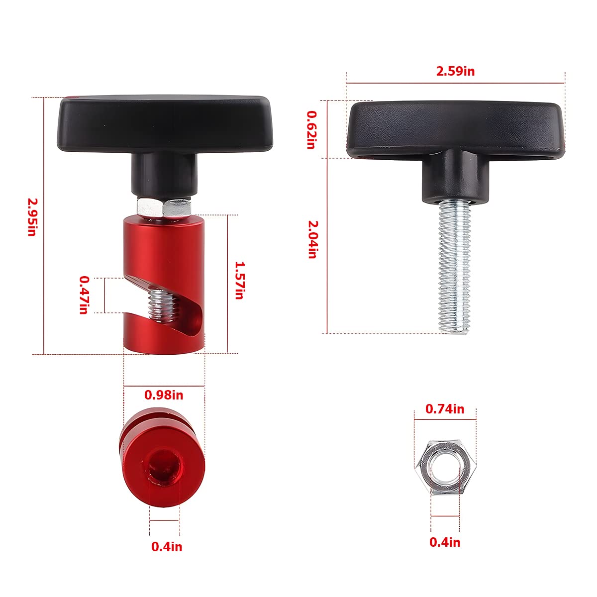 zipelo Lift Support Clamp, Hood Strut Fixing Clamps with Brass Core, Shock Prop Strut Stopper Retainer for Car Hood, Spark Plug