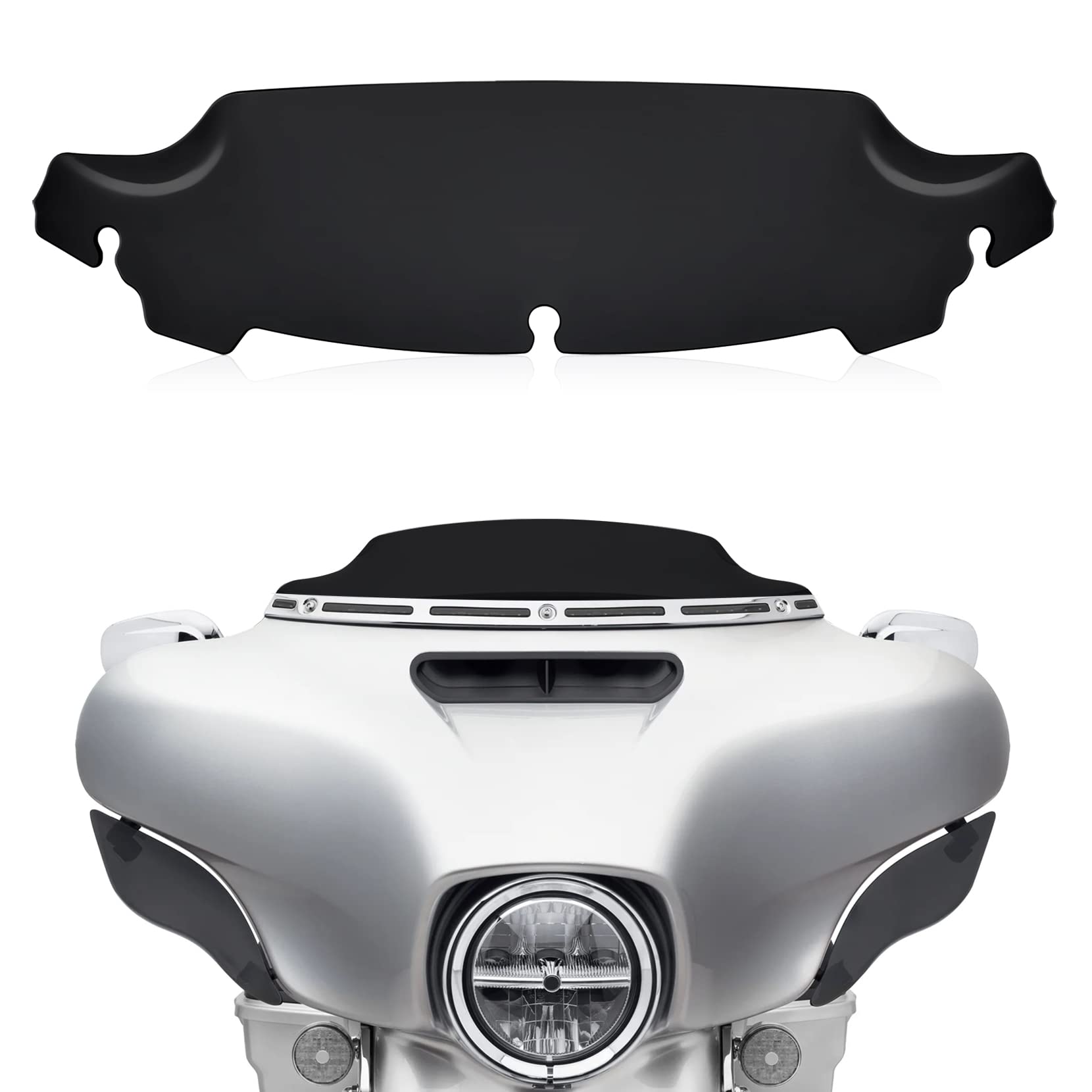 Amazicha 4.5" Black Wave Windshield for Harley Davidson Touring 2014-2024, Polycarbonate