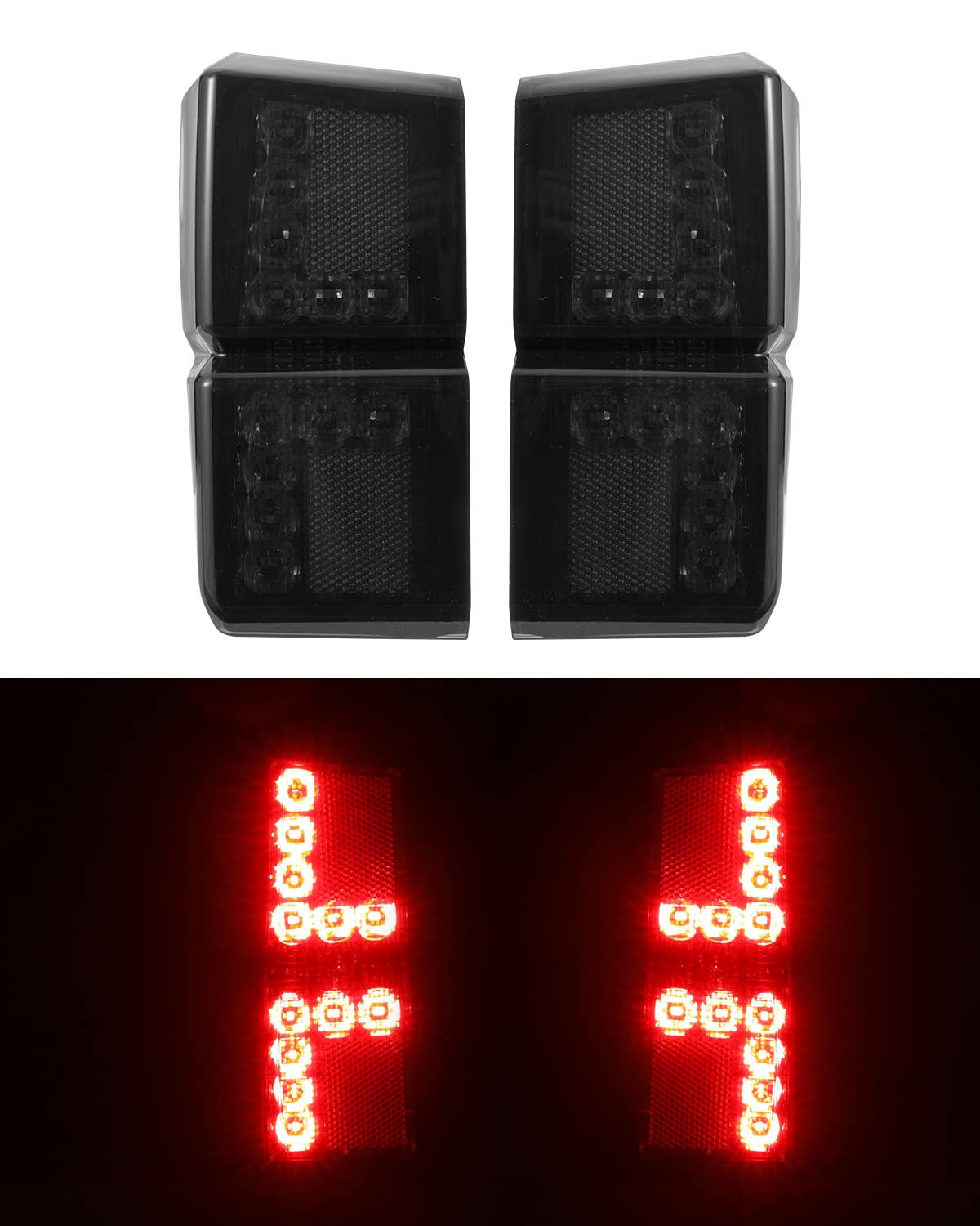 A & UTV PRO UTV Ranger LED Tail Lights, Smoked Lens, Polycarbonate, Model AUPSTLRAN1U, Rear Brake Stop Running Lamps for Polaris Ranger 1000 XP