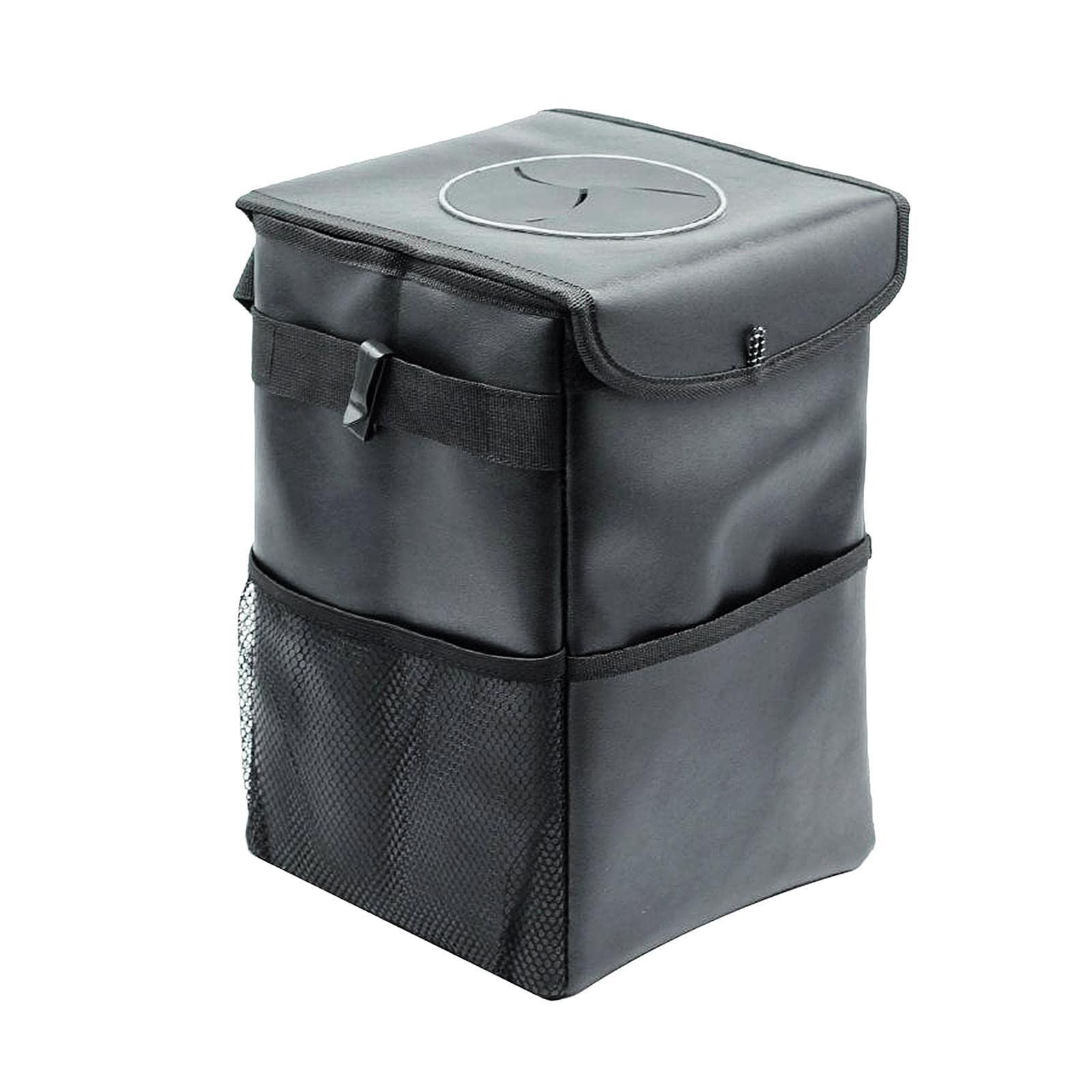 Enakshi (LABEL) Creations Automotive Hanging Car Trash Can with Lid Trash Bag Trash Bin L 12X8X8 Inch Motors|Automotive Tools & 