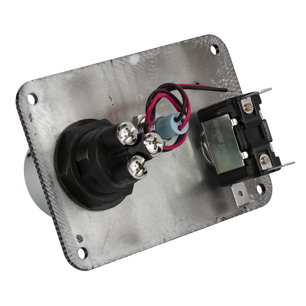 Jtron DC12V Racing Car Ignition Switch Panel - Carbon Fiber Rocking Switch & Engine Start Button with Blue Indicator Light