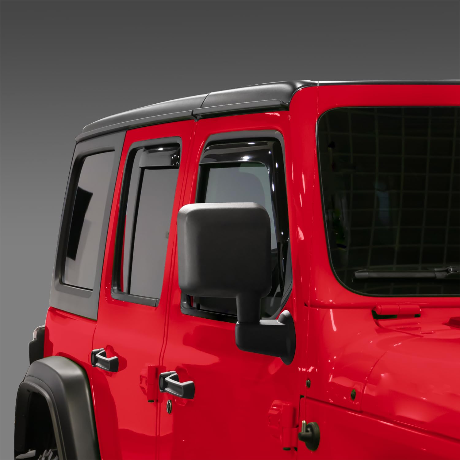 Voron Glass In-Channel Extra Durable Rain Guards For Jeep Wrangler Jk 2007-2018, Window Deflectors, Vent Window Visors, 4 Pieces