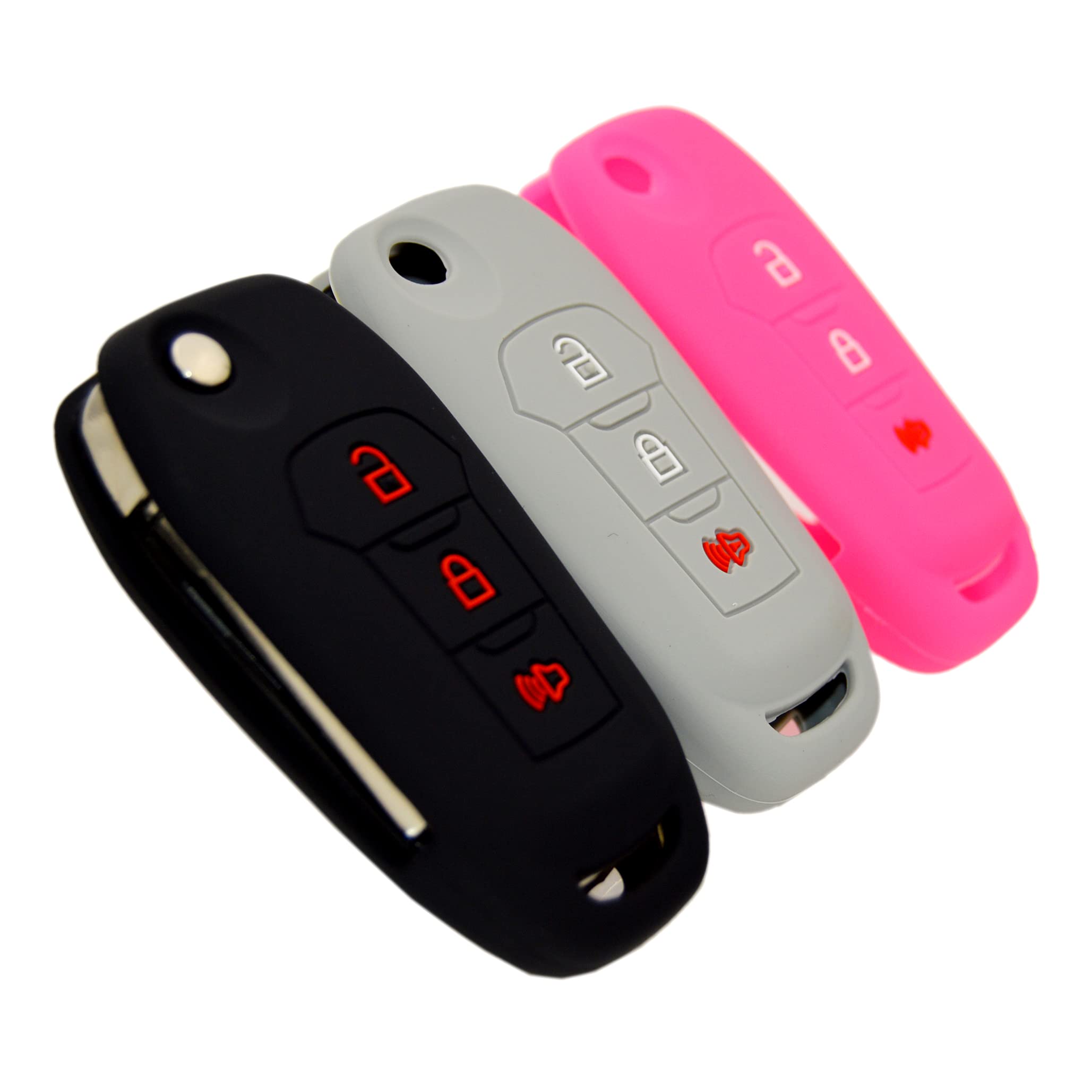 Silicone Key Fob Cover Remote Protector for Ford F150 F250 F350 F450 F550 Raptor Ranger Transit Fusion Bronco EcoSport Escape Ex