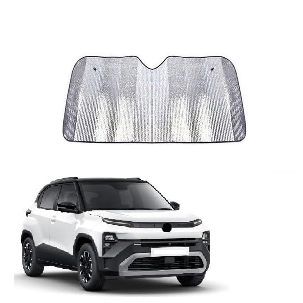 Car Windshield Silver Parking Foldable Sunshade for Heat Protection Useful on Front and Rear Windshield Glass Suitable for Punch