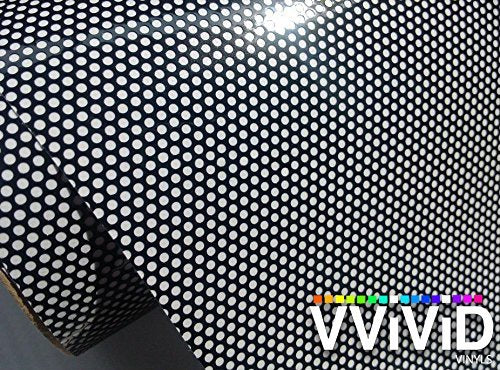 Vvivid One-Way Perforated Black Vinyl Privacy Window Film Adhesive Glass Wrap Roll (15Ft X 48 Inches)