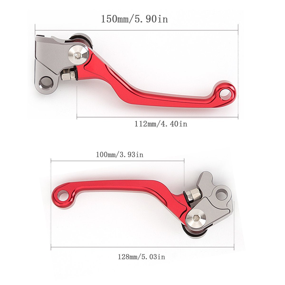NICEDOLL Dirt Bike Clutch Brake Levers, Foldable CNC Aluminum, Red, for CRF125F 2020-2024