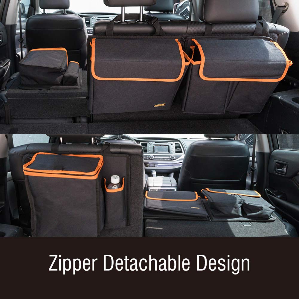 Marksign Deluxe Trunk And Backseat Organizer For Medium Or Large Size Suvs & Rvs, Detachable Storage Modules With Built-In Coole