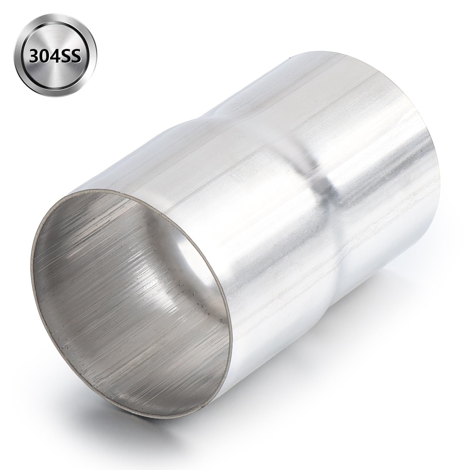 A-Karck Exhaust Adapter Connector 2.5'' Id To 2.5'' Od, Exhaust Pipe Reducer 4'' Overall Length 304 Stainless Steel