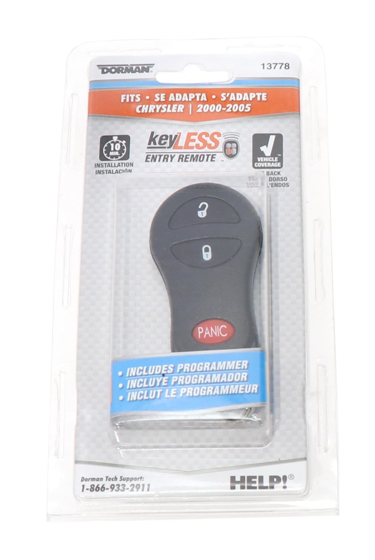 Dorman Keyless Entry Remote 3 Button for Select Models - Black, Model 13778