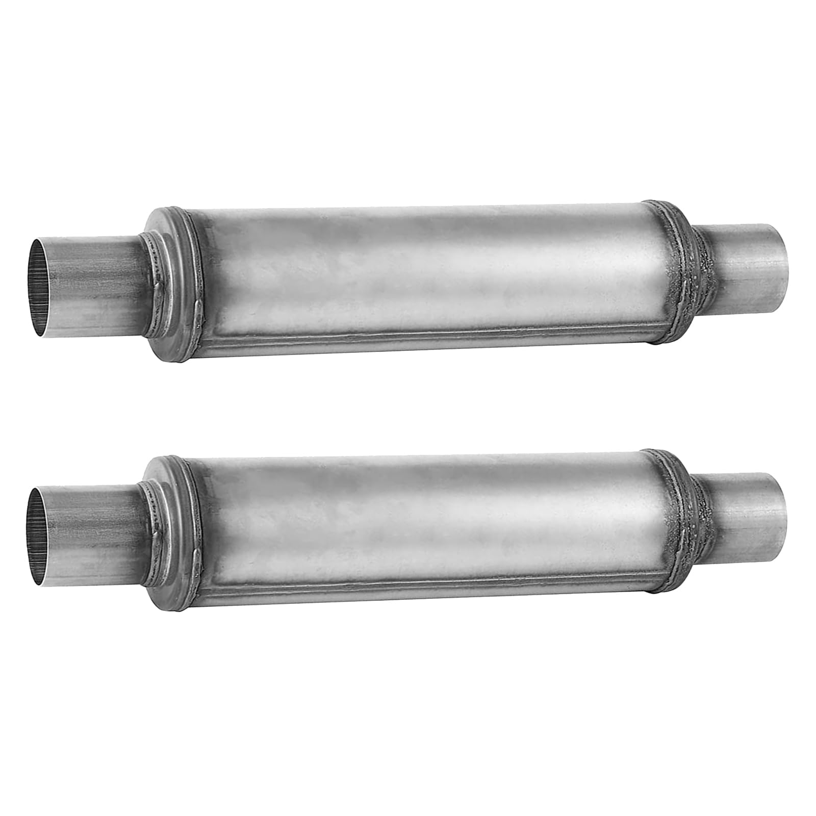 2.25'' Exhaust Muffler, 2.25'' Inlet/Outlet Exhaust Muffler Universal Resonator Stainless Steel Straight Through Design Exhaust 