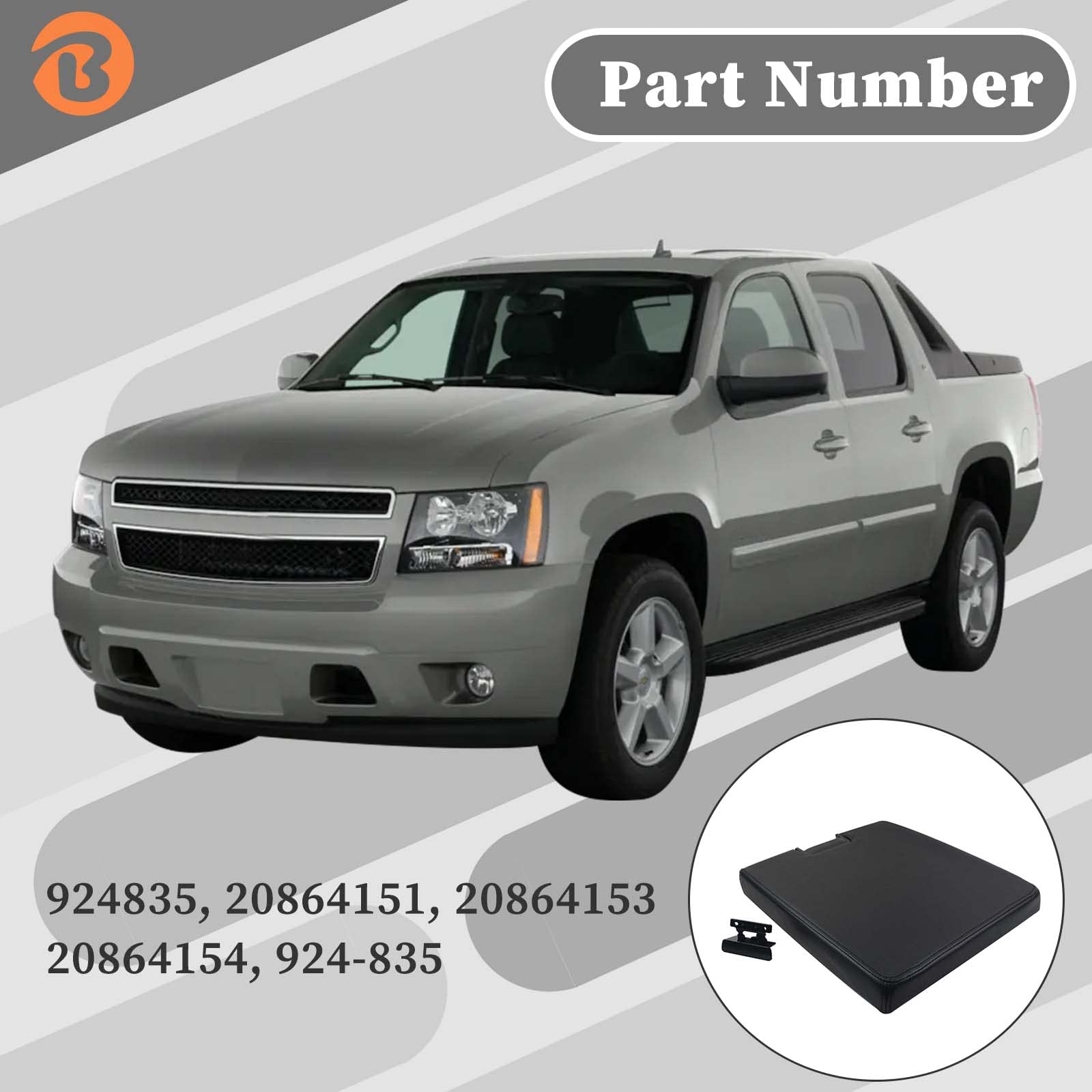 Bicos Center Console Lid Kit - Replaces 20864154, 20864151, 20864153, 924-835, Compatible With Chevy, Avalanche, Silverado, Suburban, Tahoe, Gmc, Sierra, Yukon