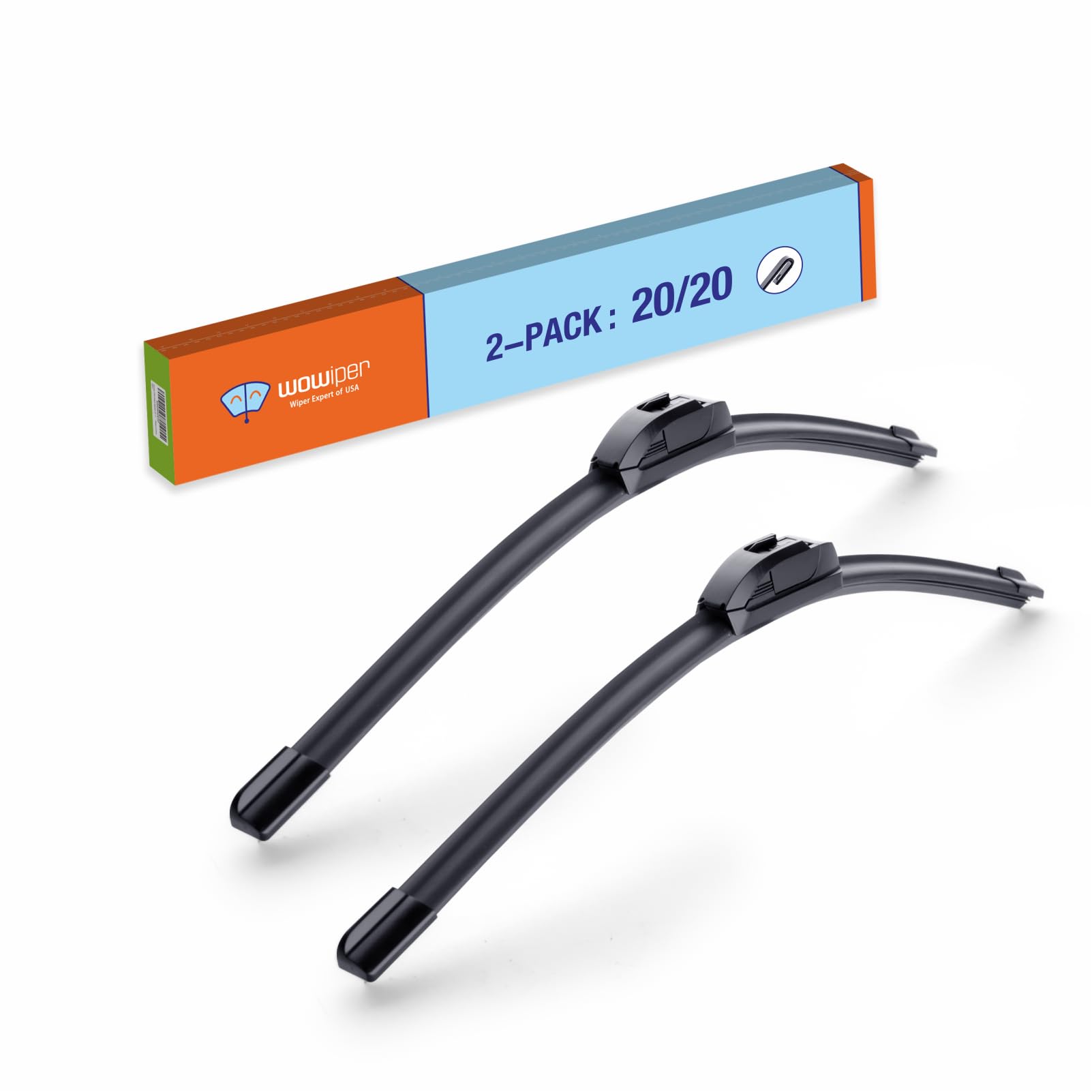 Wowiper Wiper Blades 20'' + 20'' Automotive Replacement Windshield Wiper Blades For My Car Premium All-Seasons Oe Quality Wipers