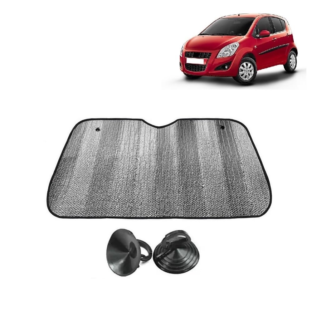 Car Windshield Sun Shade UV Rays Protector Silver Sunshade Solar Reflective suitable for Maruti Suzuki Ritz