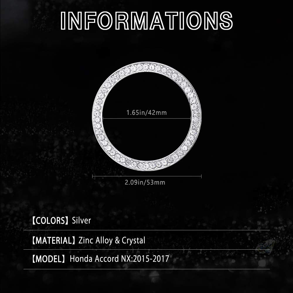 Carfib Car Interior Bling Accessories For Lexus Nx Nx200 Nx300 F Sport Awd Fwd Clock Ring Time Decals Stickers Covers Cap Parts Decoration Trim Men Women Zinc Alloy Crystal Sparkly Cute Silver