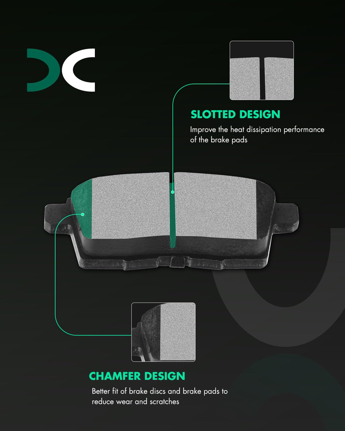 Scitoo D1259 Rear Ceramic Brake Pads Sets Fit For Ford For Edge 2007-2010,For Lincoln Mkx 2007-2010,For Mazda Cx-7 2007-2012,For