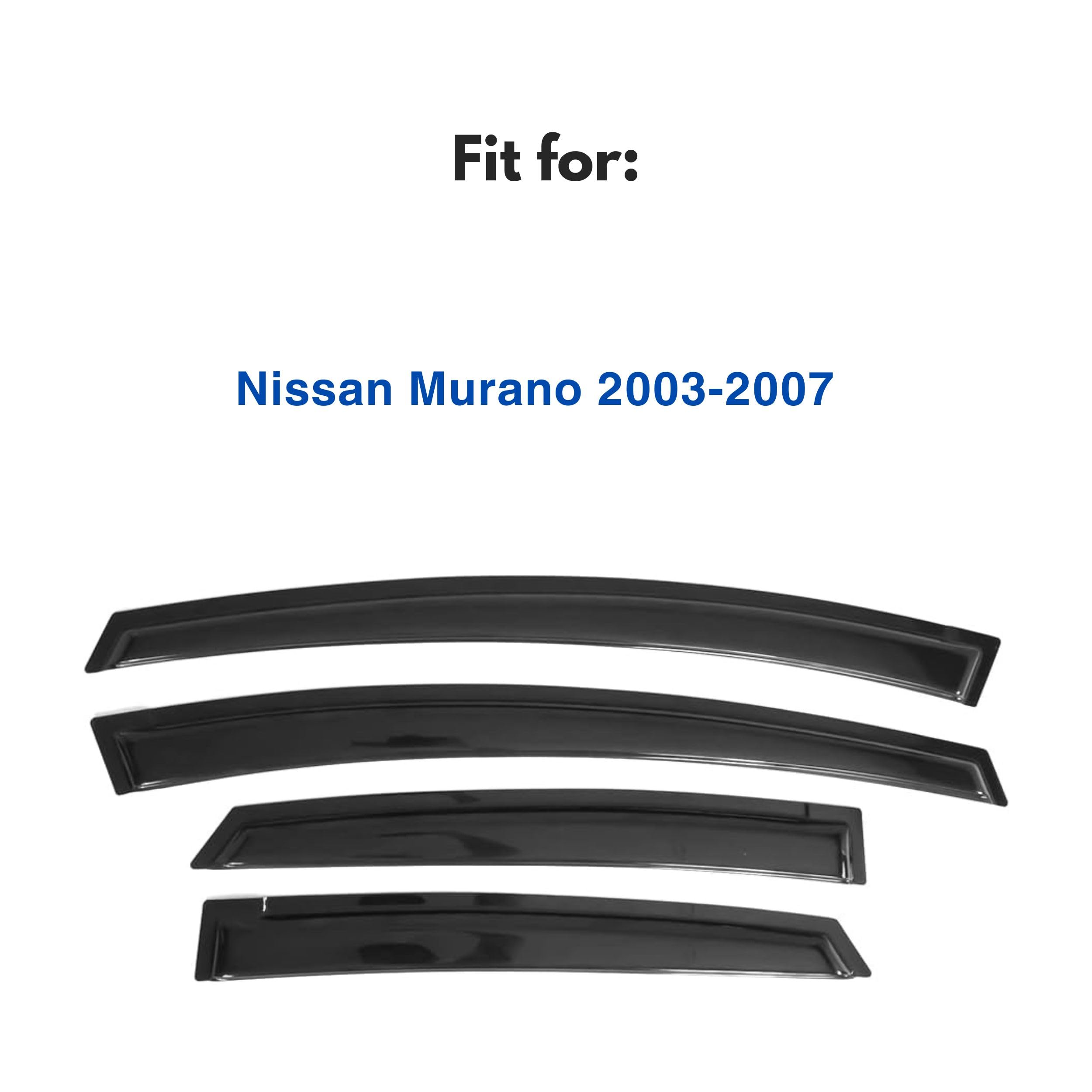 Ig Window Visor For Nissan Murano 2003-2007, Rain Guard Tape-On Extra Durable Sun Wind Side Vent Window Deflector, 2003 2004 200