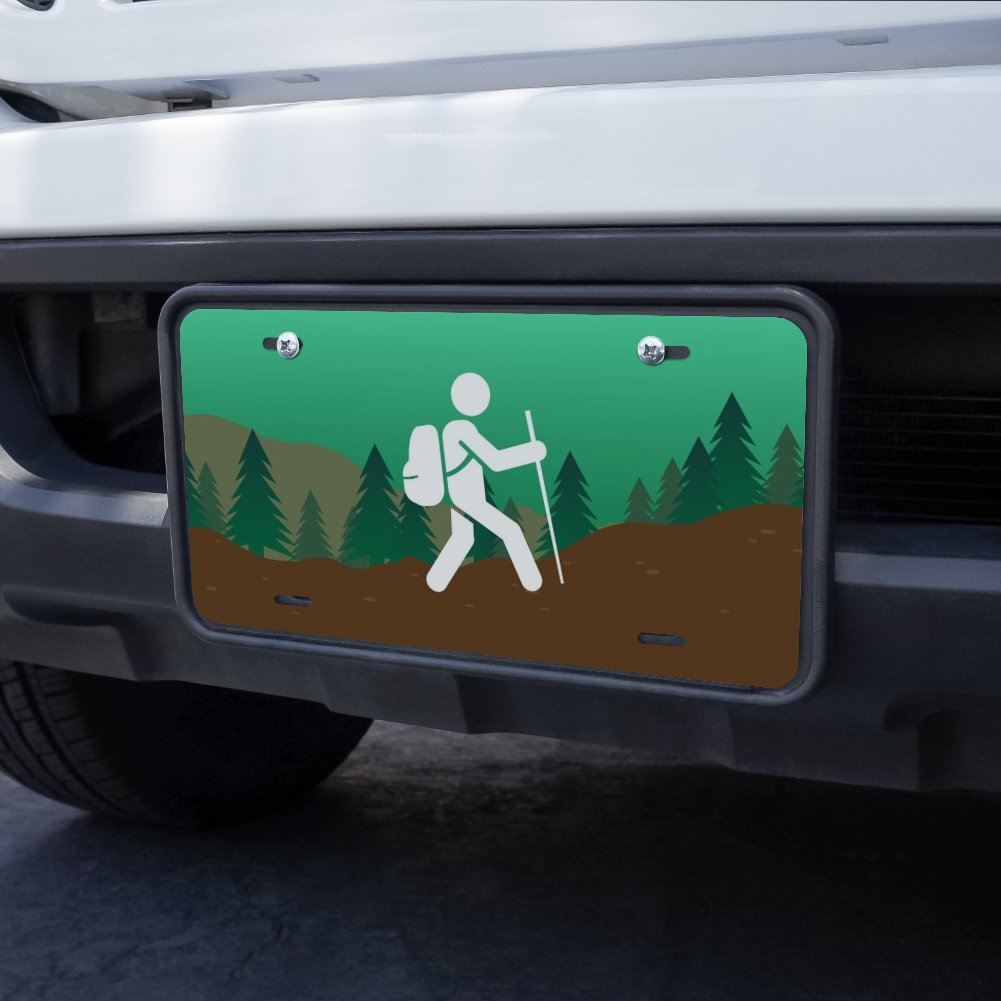 Graphics & More Hiker Hiking Symbol Mountain Nature Novelty Metal Vanity Tag License Plate