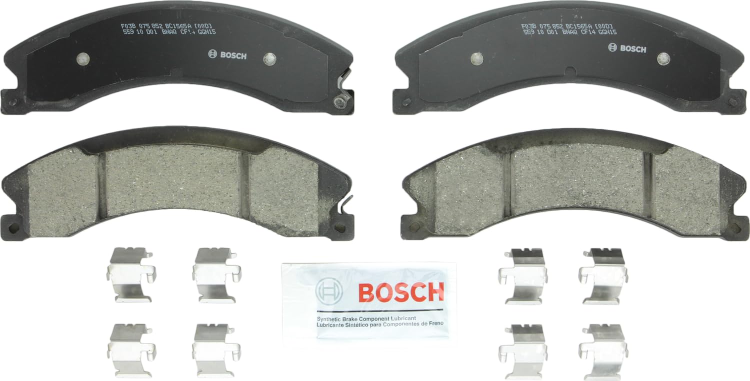 BOSCH BC1565A QuietCast Premium Ceramic Disc Brake Pad Set - Compatible with Select Nissan NV1500, NV2500, NV3500, Titan XD; REA