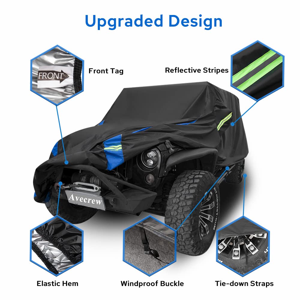 Avecrew Car Cover Custom Fit For Camaro, Waterproof All Weather Full Exterior Cover Rain Snow Uv Protection Cover With Side Door