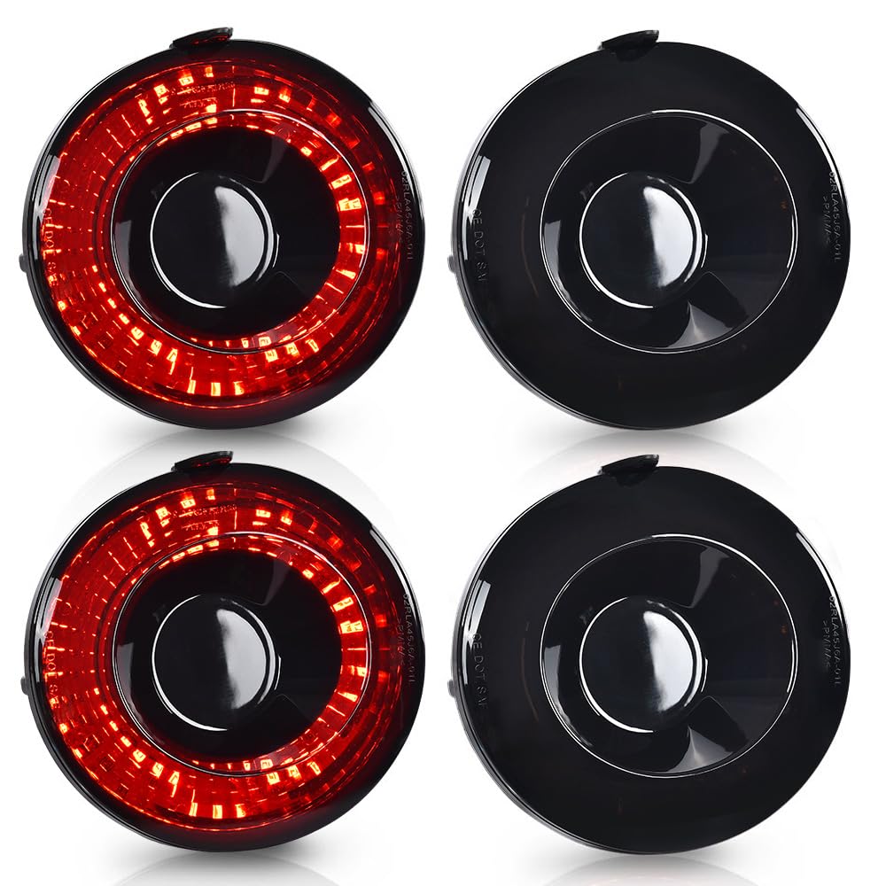 LQI LED Tail Lights Fit Chevy Corvette C6 Coupe 2005-2013 Rear Brake Lamps Assembly Luces traseras, Smoky Lens Black Housing, 22