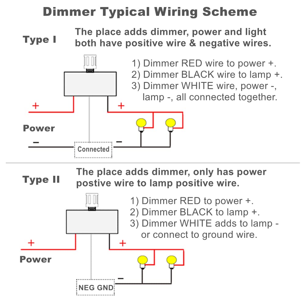 Acegoo 12V Dimmer Switch, RV Light Dimmer High Side PWM Dimming Switch for Boat Camper Trailer Van Truck Cars, Works with LED Li