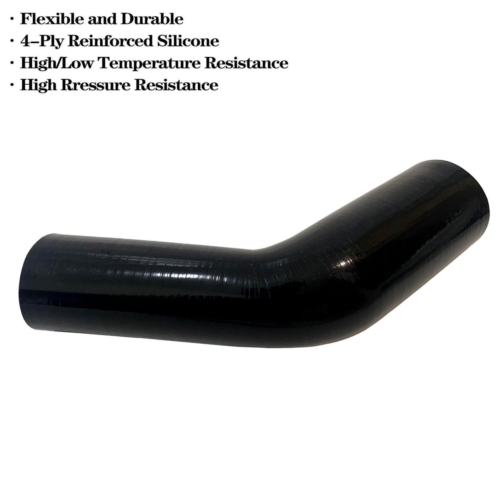 Haturmyko ID 2.75'' to 3'' 45 Degree Elbow Reducer Silicone Coupler - Leg Length 6'' (152mm) Universal 4-Ply Reinforced Silicone