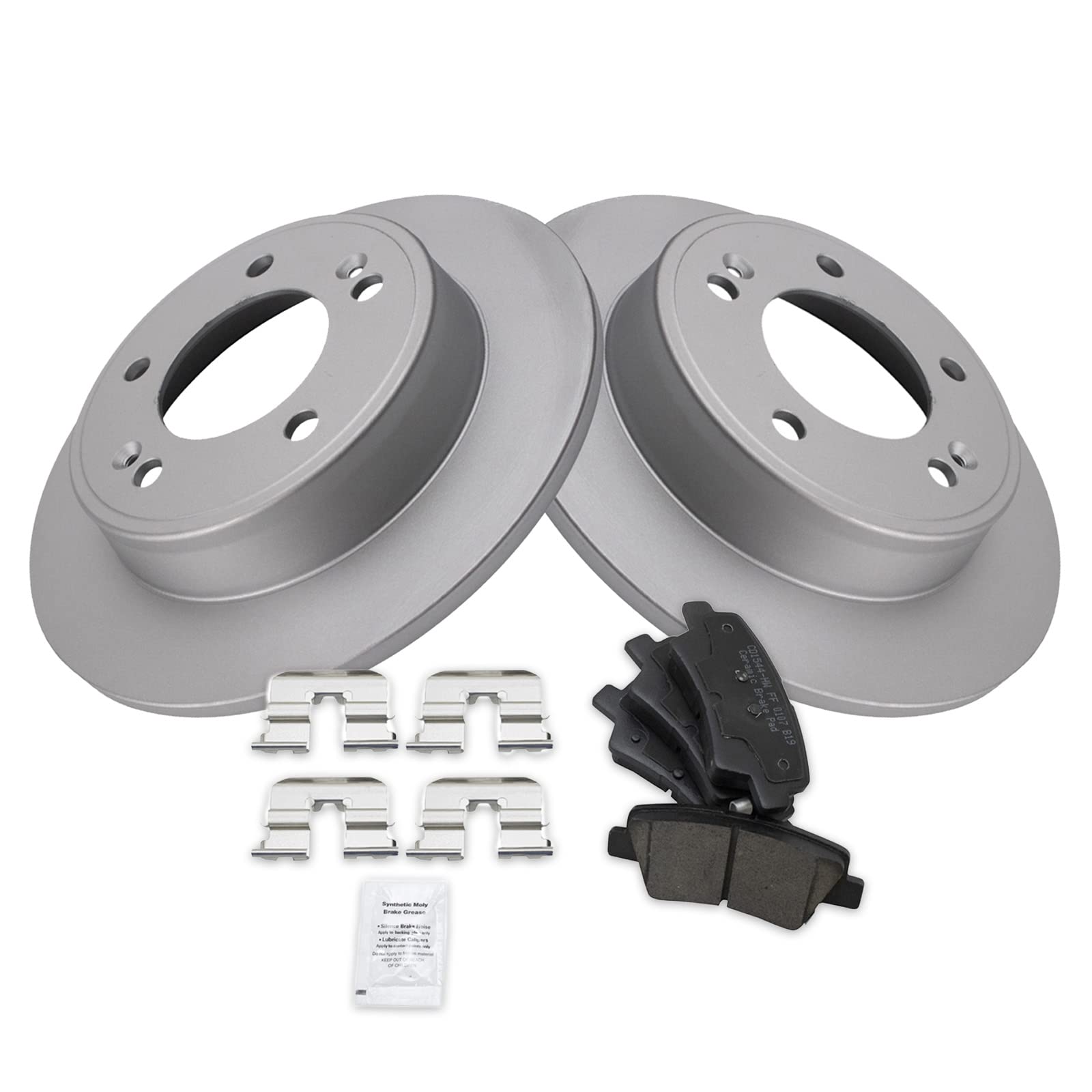 Trq Rear Brake Pad & Rotor Kit Brake Pads Brake Rotor Ceramic Premium G-Coated Compatible With 2011-2016 Hyundai Elantra 2013-20