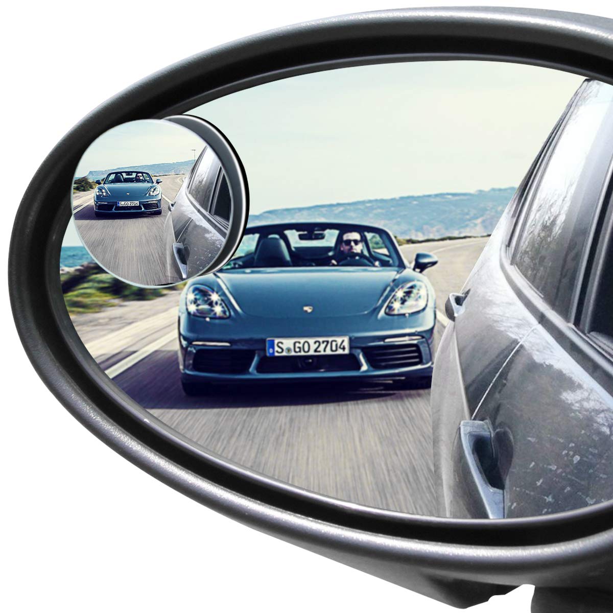 Pomfw Blind Spot Mirror, 2 Inch Rearview Convex Side Mirrors For Cars Suv Truck Van Stick On 3M Adhesive, Rear View Hd Glass Fra