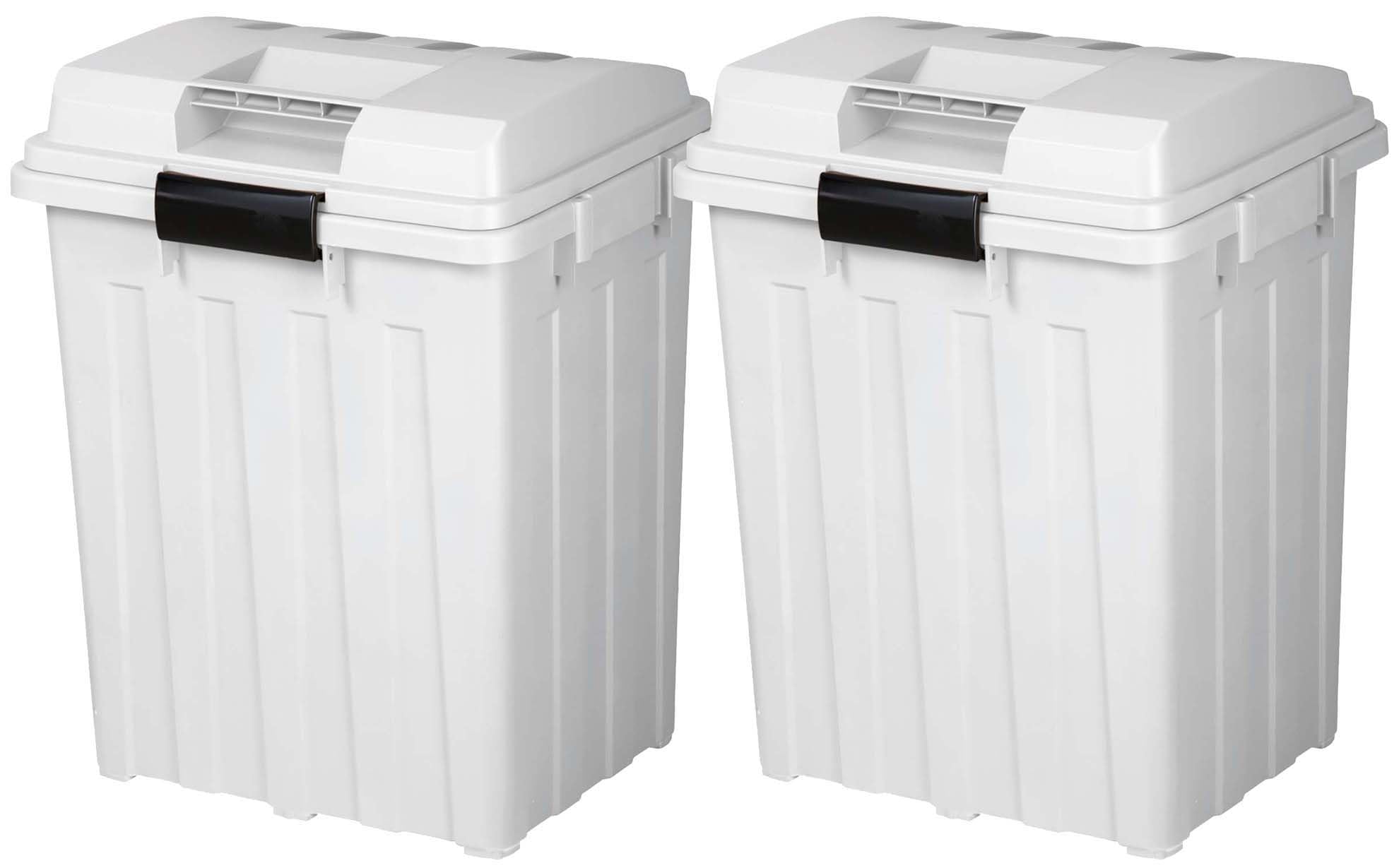 Shinki Synthesis Dragonfly Trash Can with Handle, Lid Included, Separation, 26.7 gal (70 L), White Gray, Set of 2, Width 19.3 x 