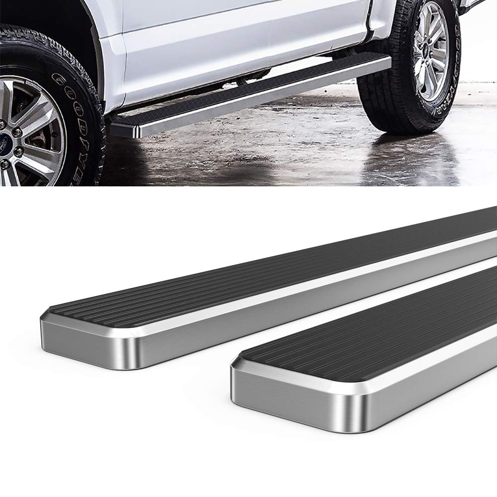 HD Ridez Nerf Bars - 5" Stainless Steel Polished Side Steps for Ford F150 2015-2024, F250/F350 Super Duty 2017-2024, Model
