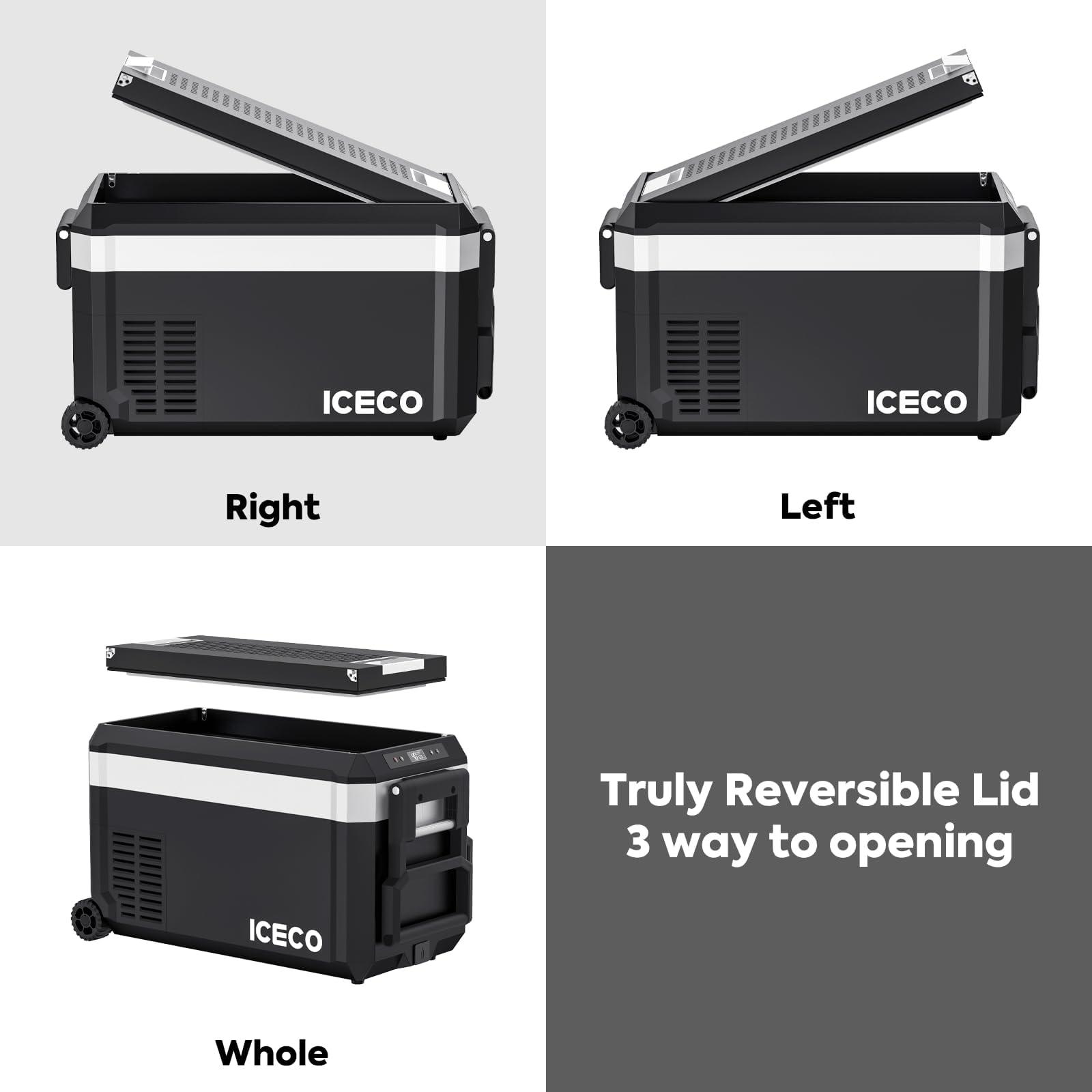 Iceco Jp30 Pro 12 Volt Refrigerator, Portable Fridge Freezer Powered By Secop Compressor, 31 Quart Car Fridge 12/24V Dc 110~240