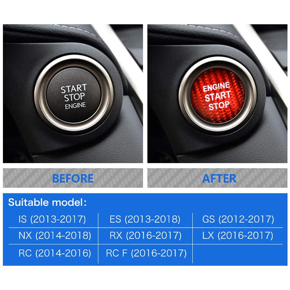 Airspeed Carbon Fiber Car Engine Start Button Sticker For Lexus Is250 Is200 Is300 Es350 Es330 Gs350 Gs300 Nx300 Nx200T Rx350 Rx3