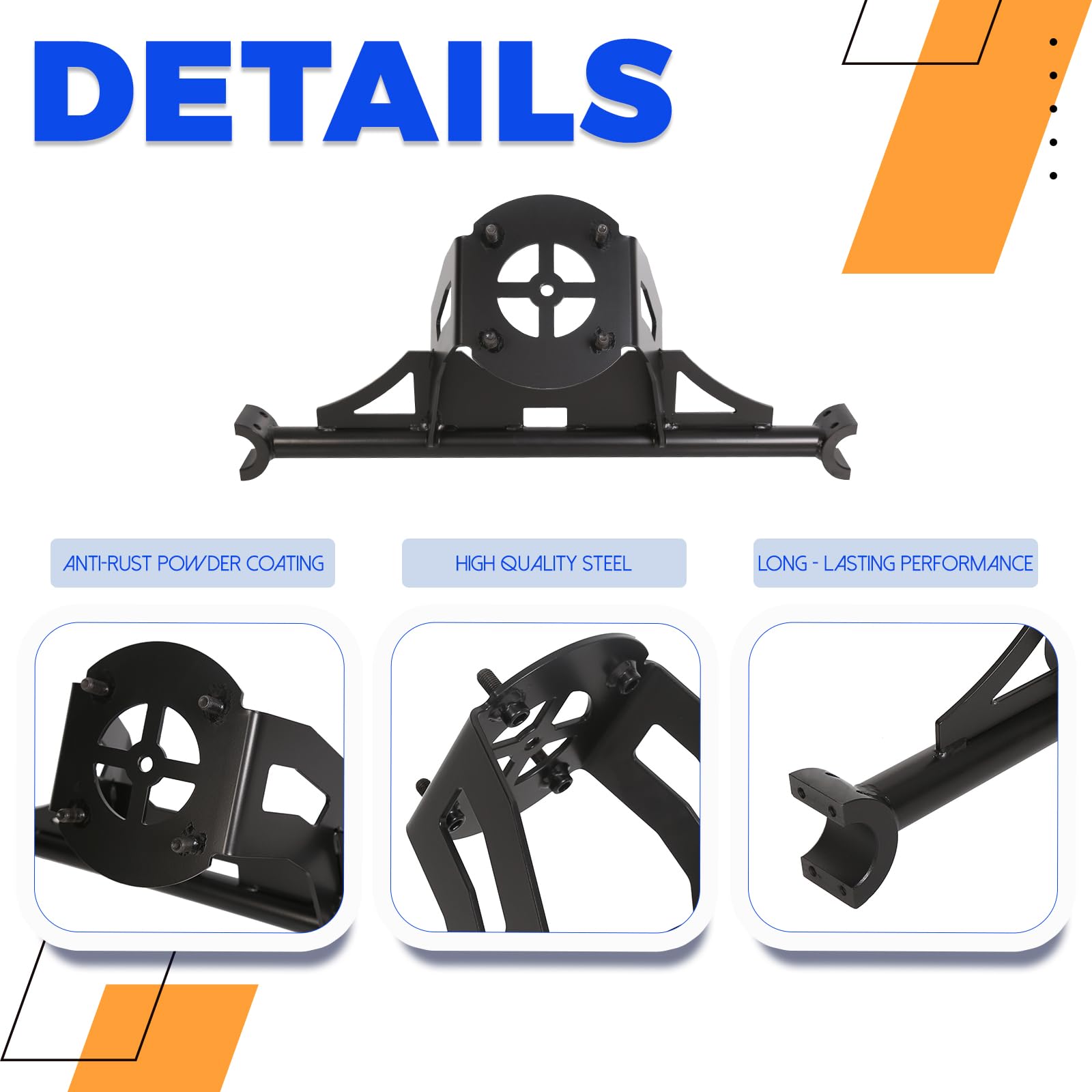 ECOTRIC Heavy Duty Spare Tire Carrier Rack for 2014-2022 Polaris RZR XP 1000, Black, Alloy Steel, Fits Up to 30" Tire, Model VC-LY