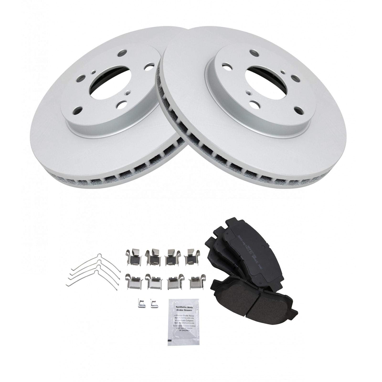 Trq Front Brake Pad & Rotor Kit Brake Pads Brake Rotor Semi-Metallic Premium G-Coated Compatible With 2005-2008 Buick Lacrosse 2